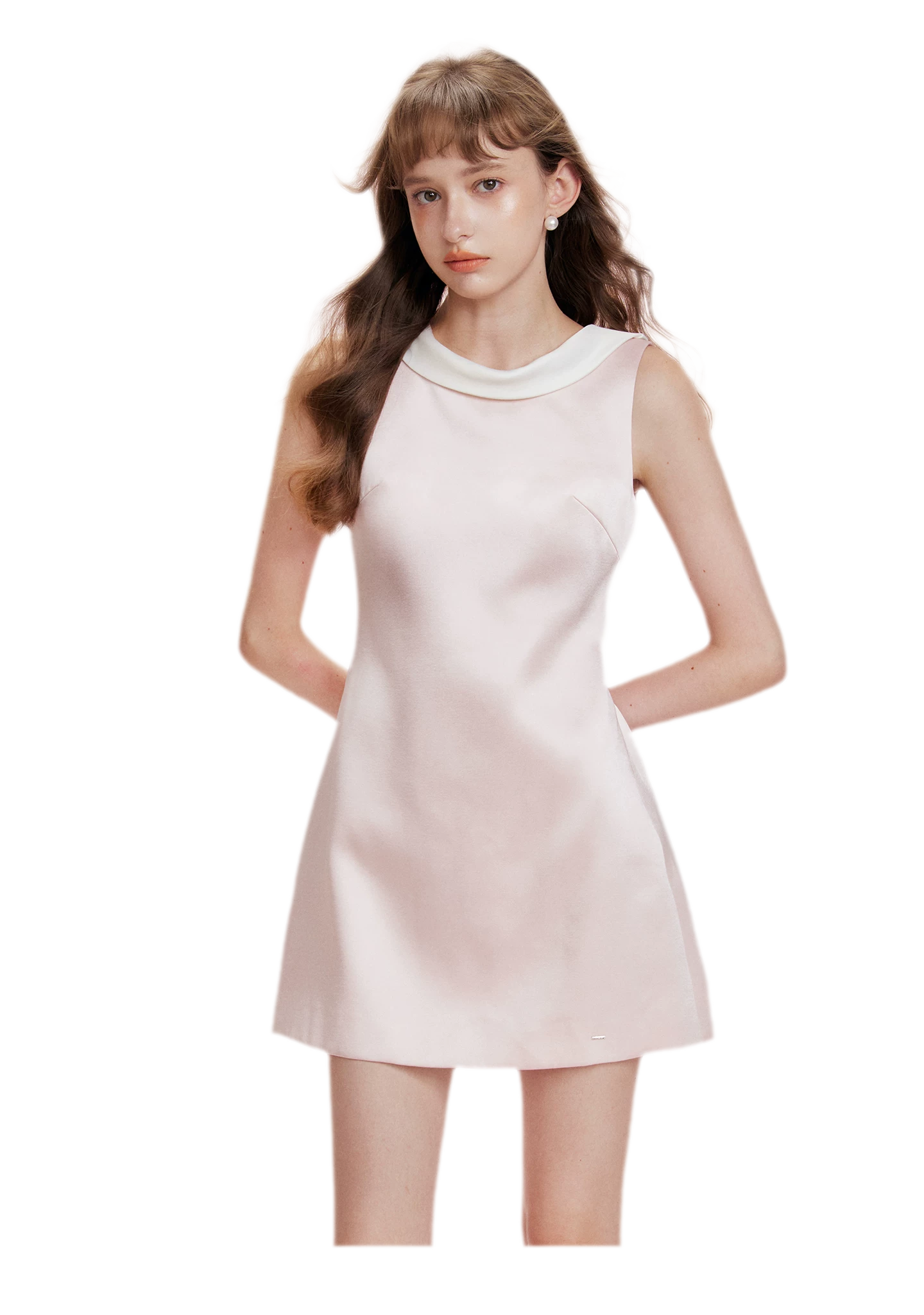 Satin Open-Back Bow Dress