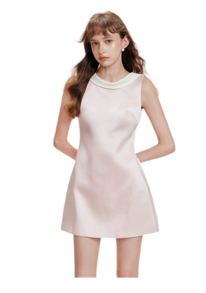 Satin Open-Back Bow Dress
