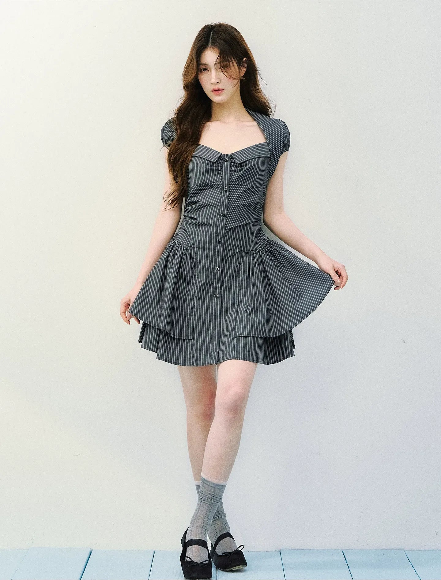 Vintage Striped Shirt Dress