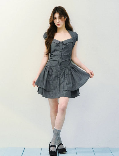 Vintage Striped Shirt Dress