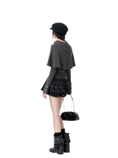 Stretch-Strick-Cape-Set