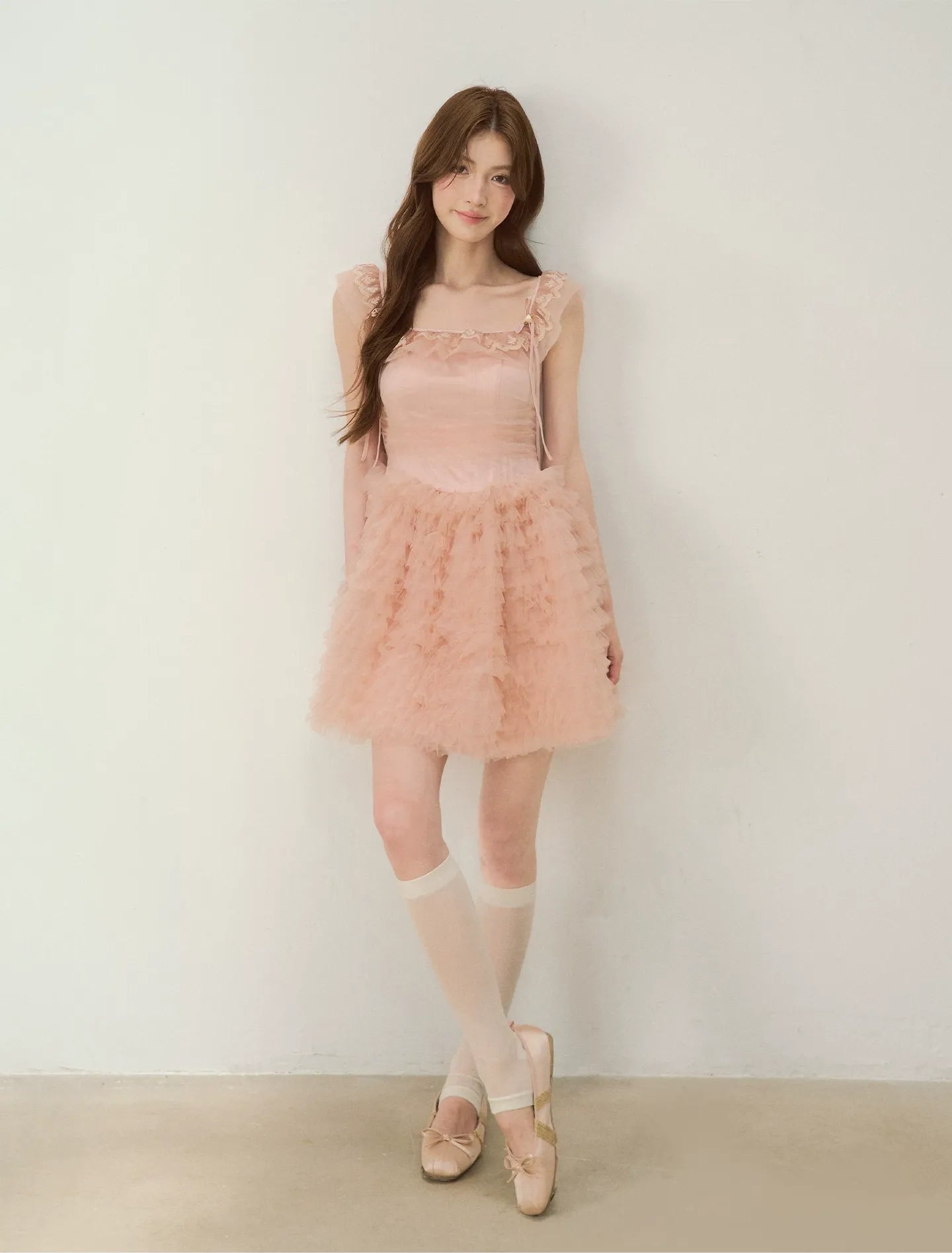 Lace Ruffle Tulle Dress