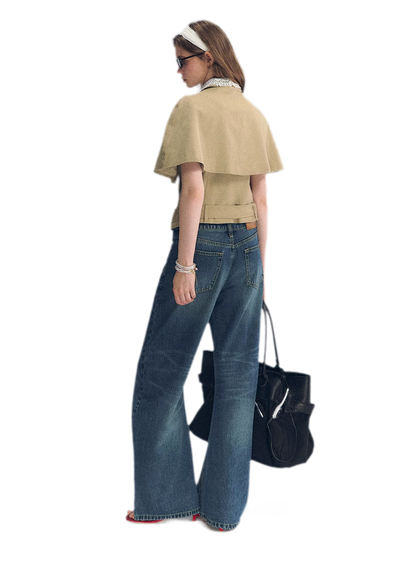 Vintage Wash Wide-Leg Jeans