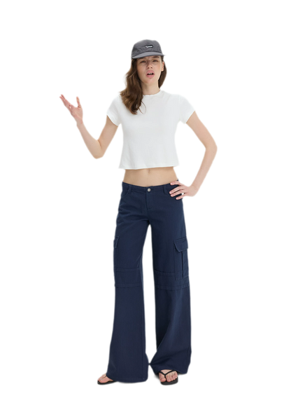 Stretch Cropped Crew-Neck T-Shirt