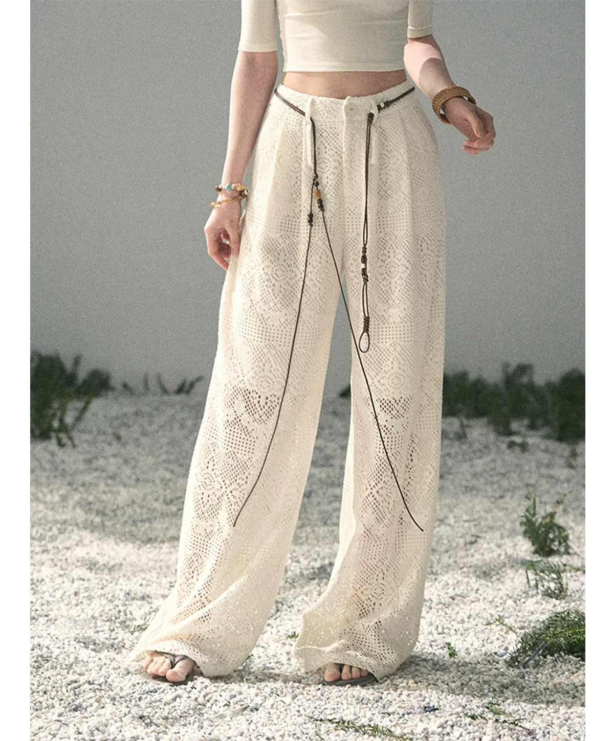 Hollow Wide-Leg Pants