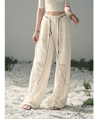 Hollow Wide-Leg Pants