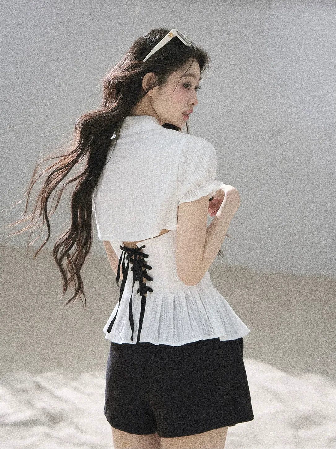 Textured Puff Sleeve Blouse