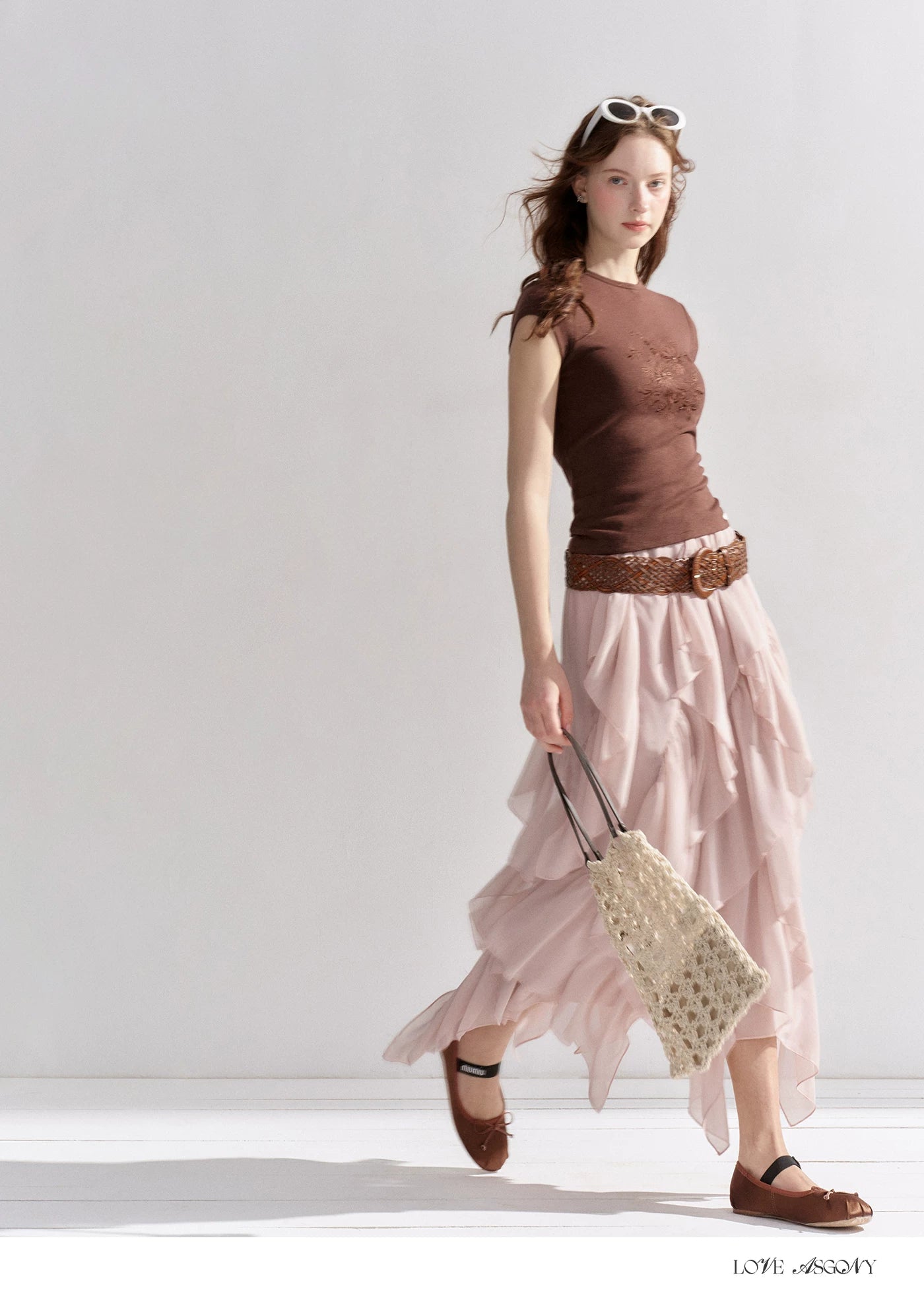 Irregular Ruffle Edge Chiffon Skirt