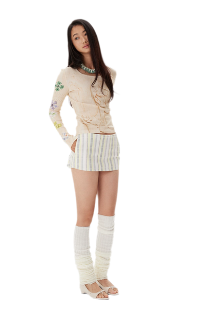 Ruffled Low-Rise Mini Skort