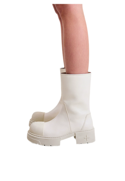 Mid-Calf Leather Boots