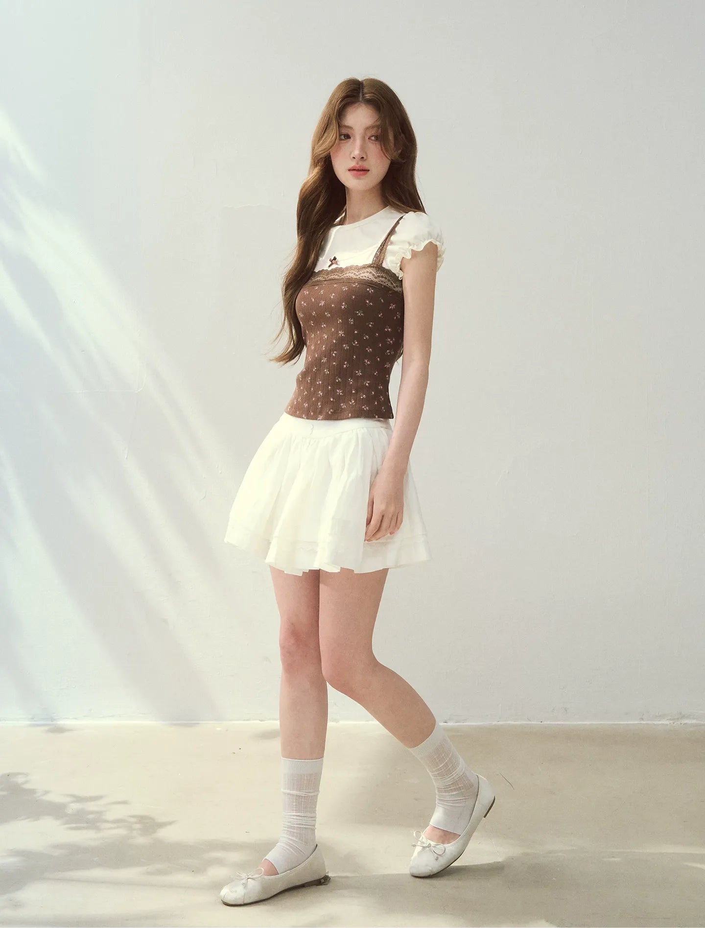 Floral Lace Strap T-Shirt