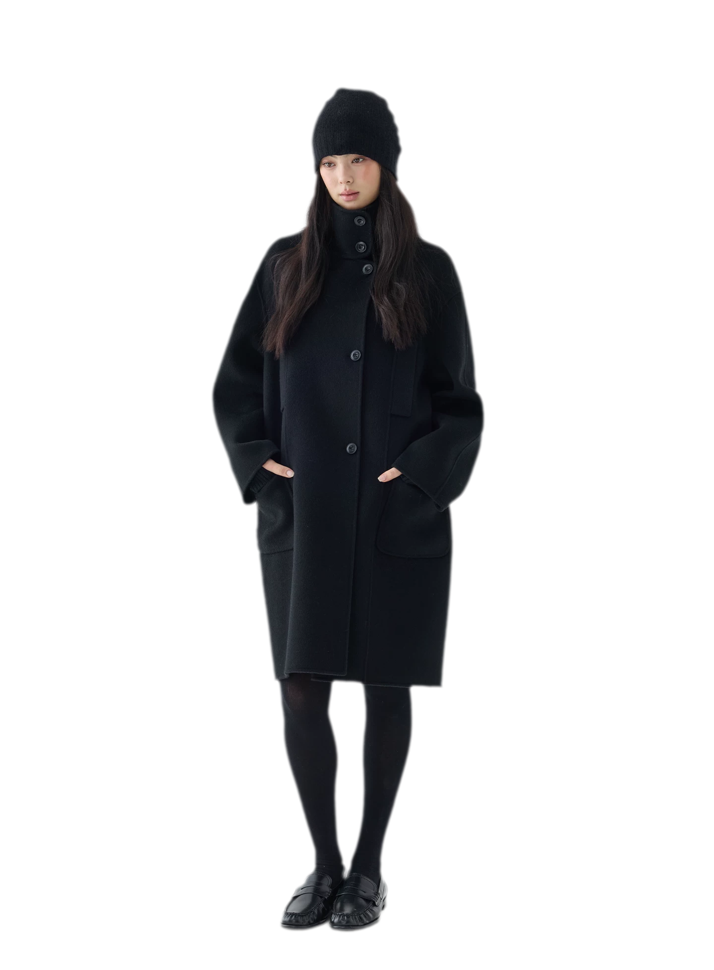 Double-Faced Cocoon Wool Coat