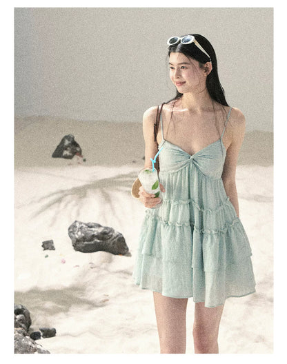 "Mossy Stone Steps" Summer Beach Camisole Dress