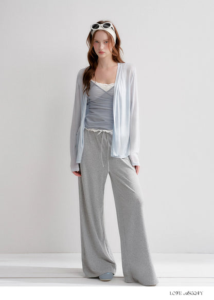 Lyocell Elastic Waist Straight Pants