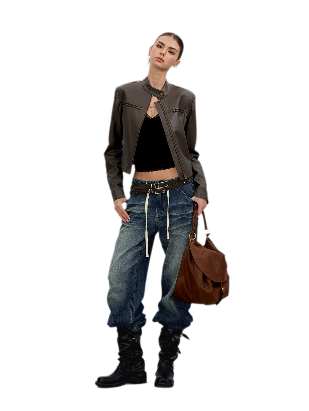 Vintage Wash Wide-Leg Jeans