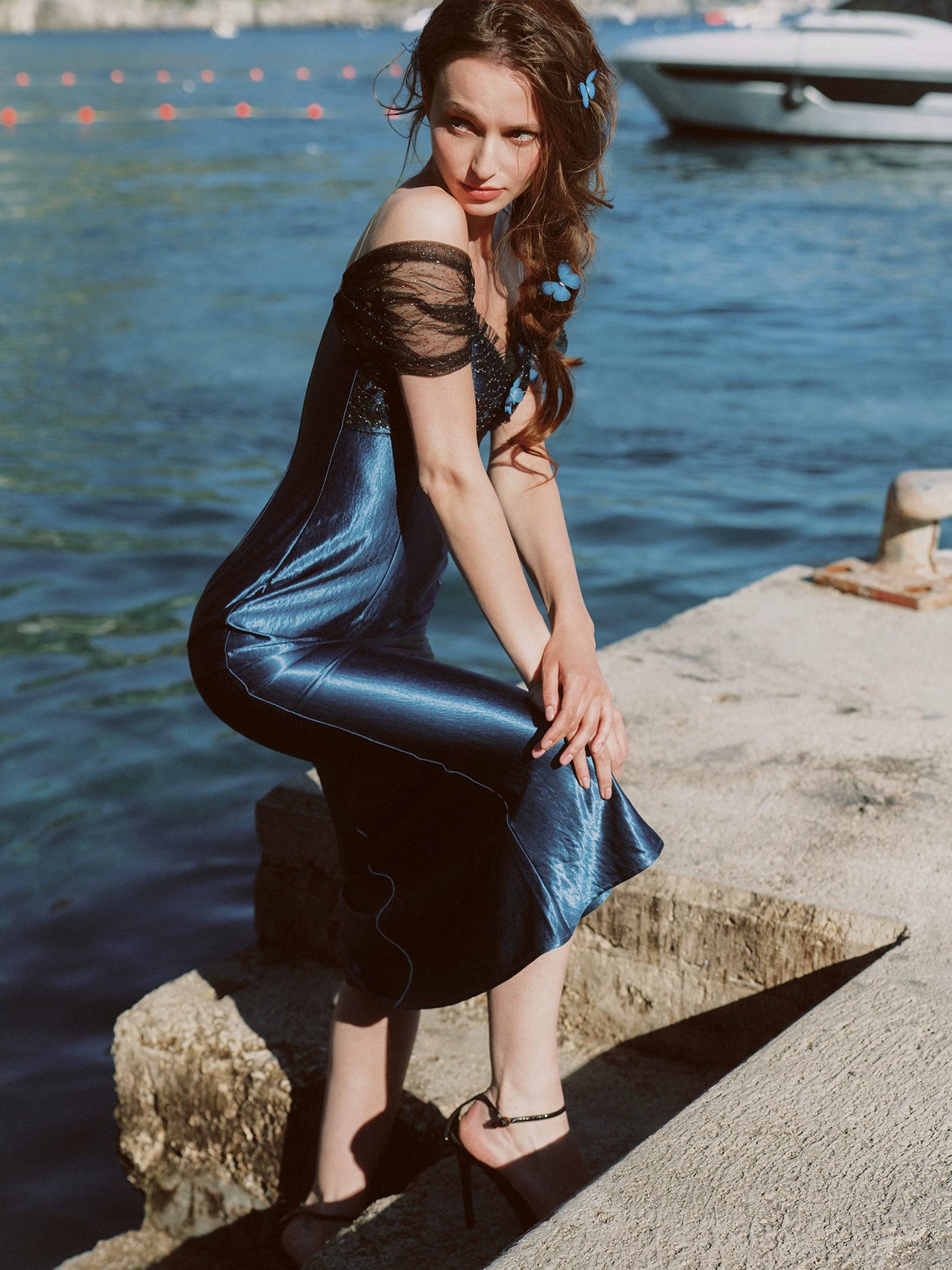 Satin Mermaid Fishtail Dress