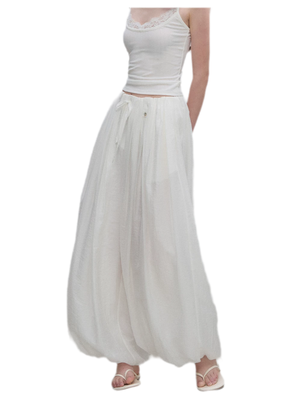 Pleated Balloon-Leg Tencel Trousers