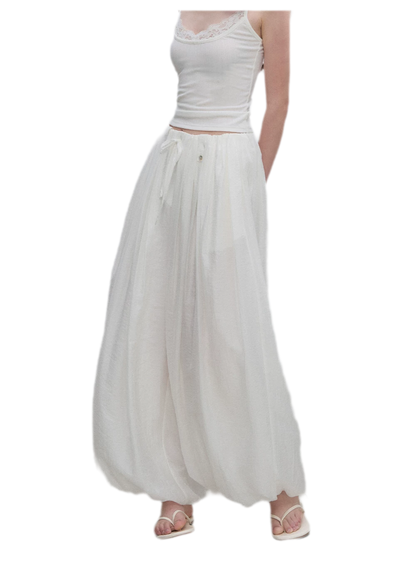 Pleated Balloon-Leg Tencel Trousers