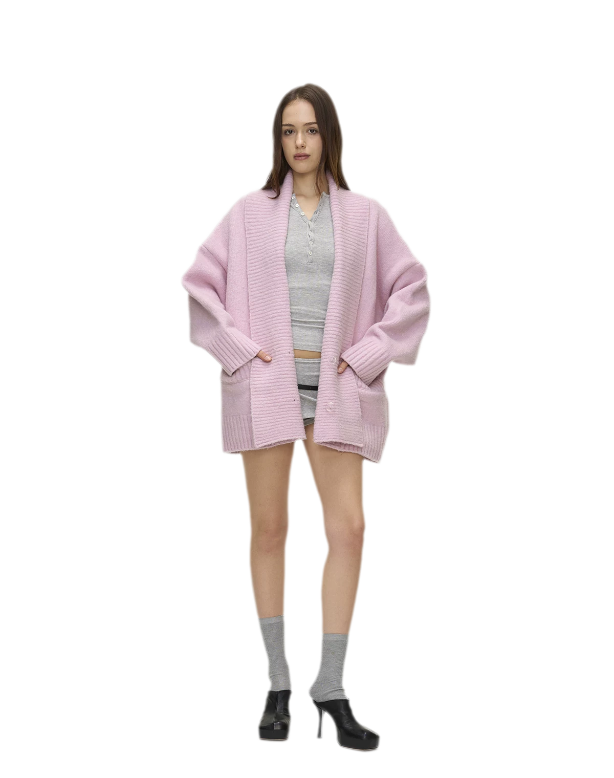 Dense Knit Shawl Cardigan