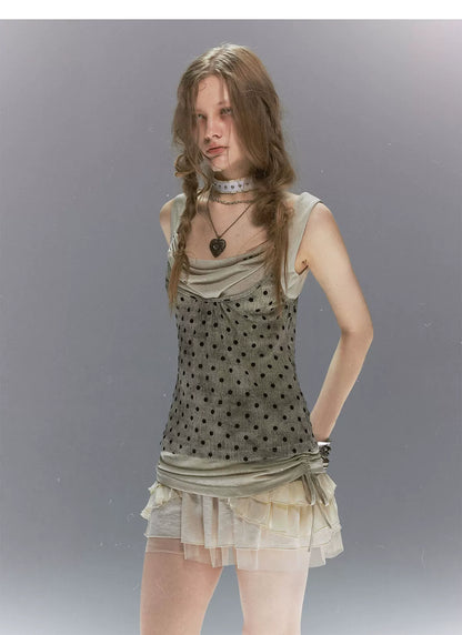 Vintage Flocked Cowl Camisole