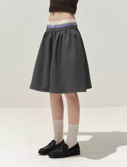Pleated A-Line Mini Skirt