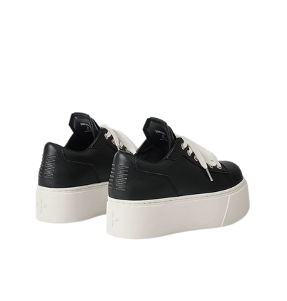 Sculptural Leather Thick-Soled Sneakers