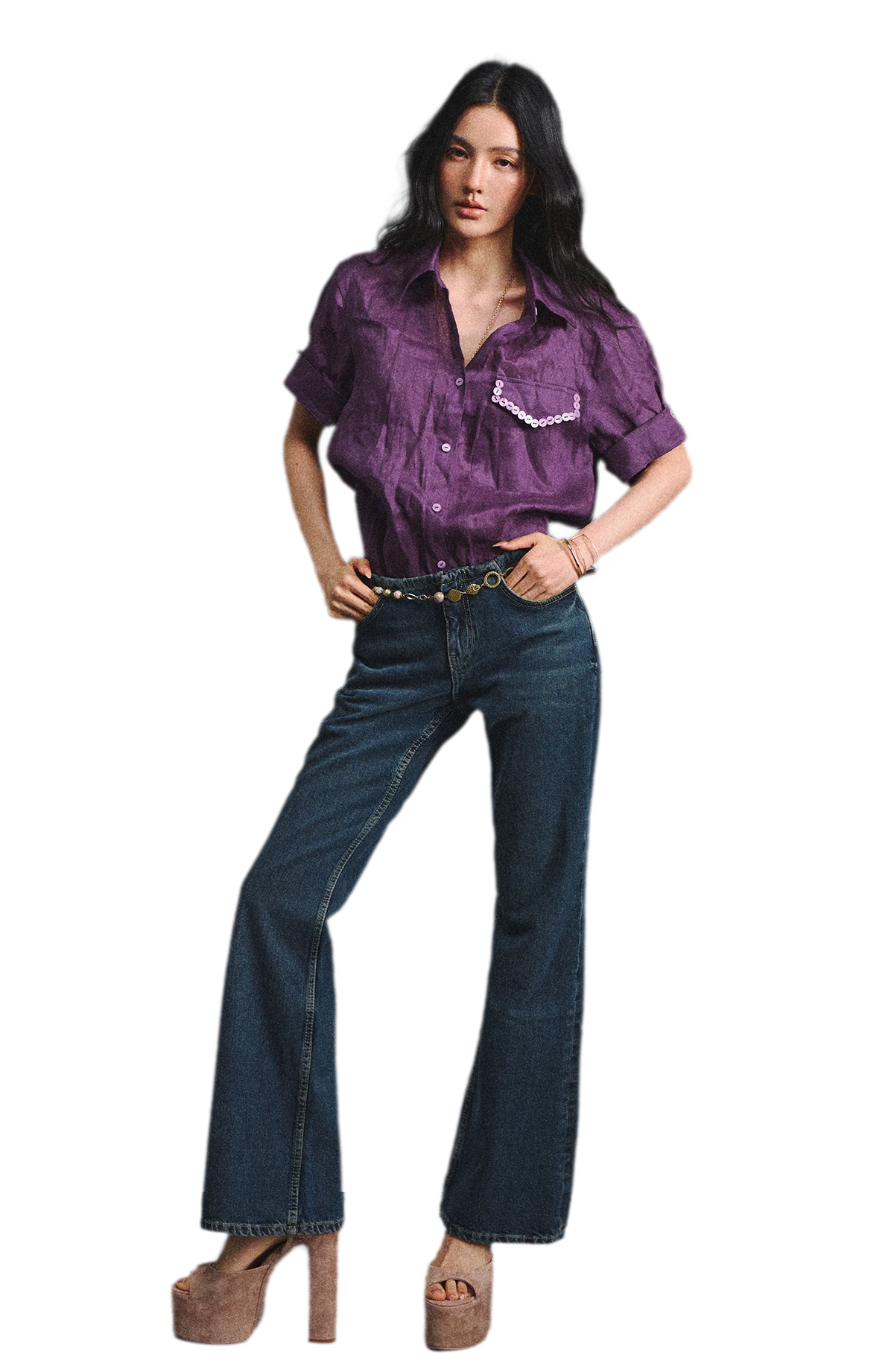 Linen Relaxed Cuff Shirt