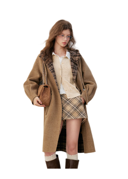 Cardigan en maille torsadée avec empiècement chemise