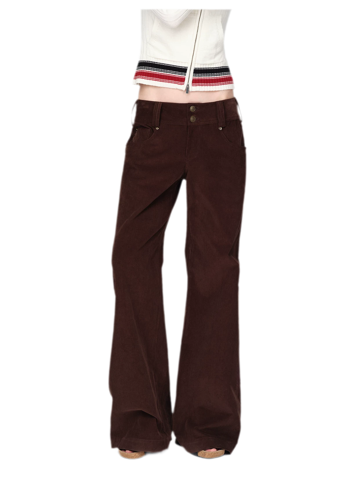 Washed Corduroy Wide-Leg Trousers