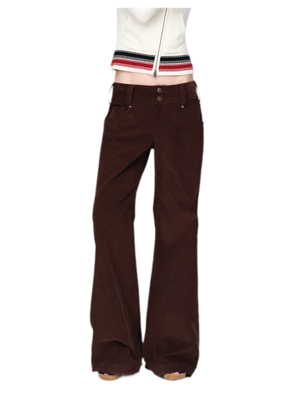 Washed Corduroy Wide-Leg Trousers