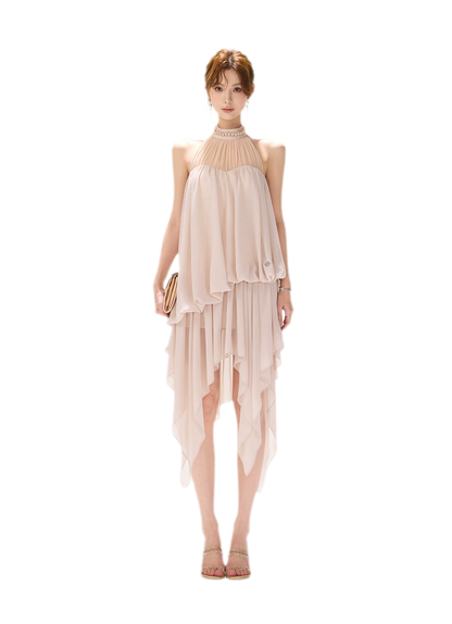 CYNR Pearl Halter Midi Dress – view 15
