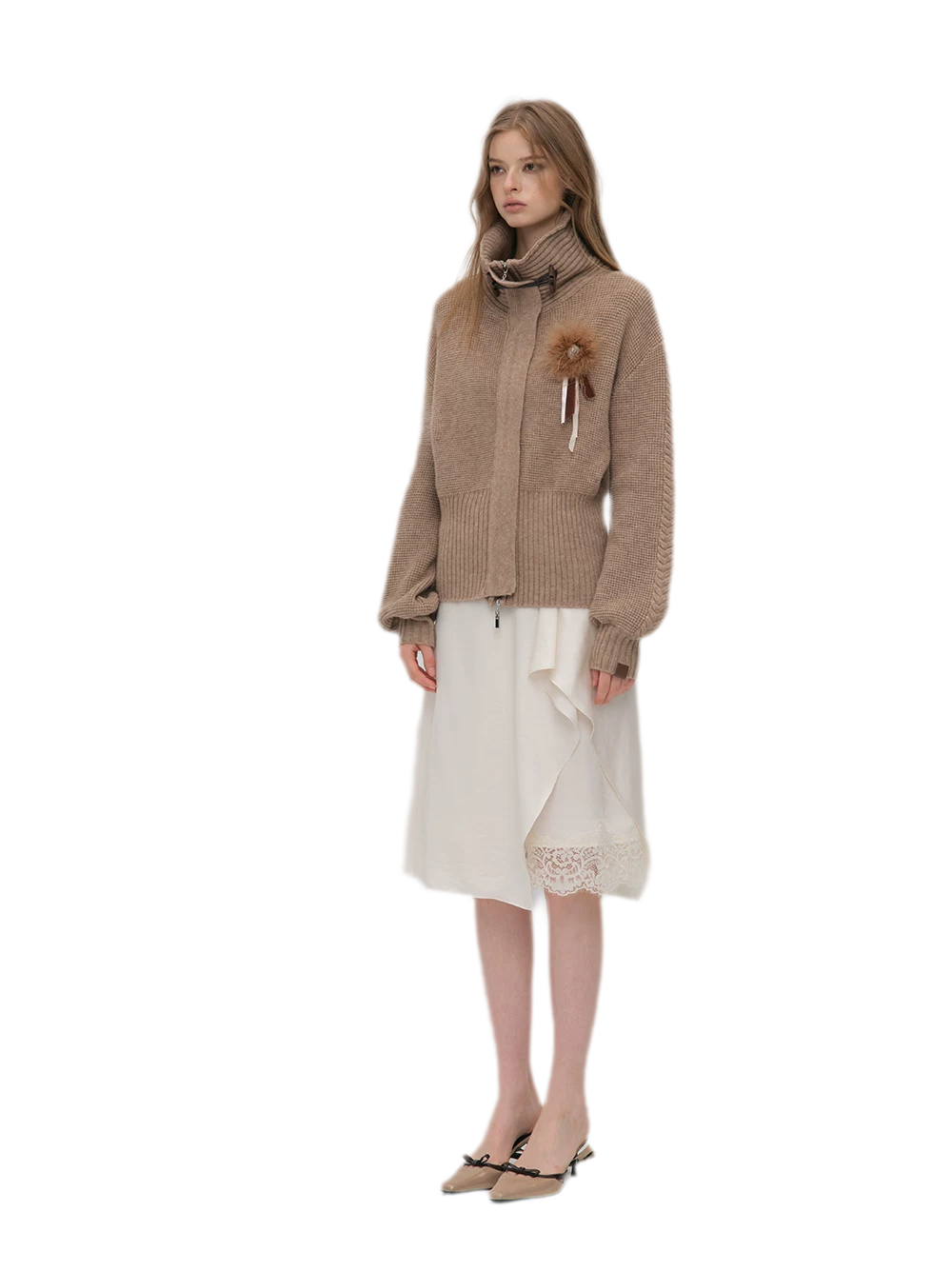 Silky Draped A-Line Skirt