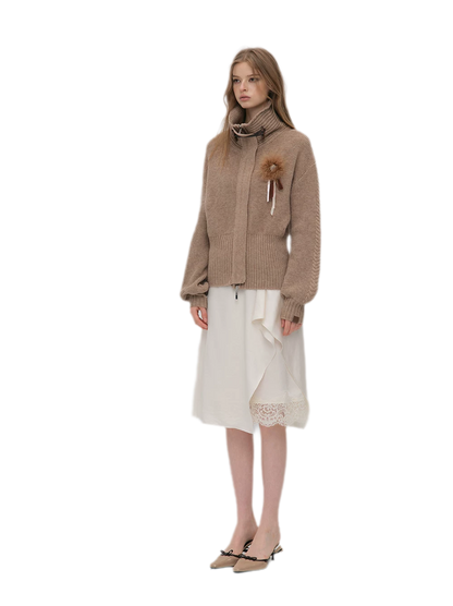 Silky Draped A-Line Skirt