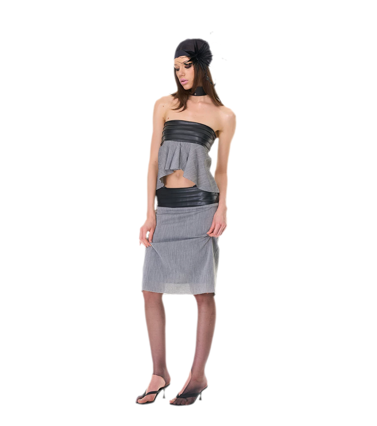 Textured Peplum Skirt Set
