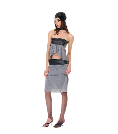 Textured Peplum Skirt Set