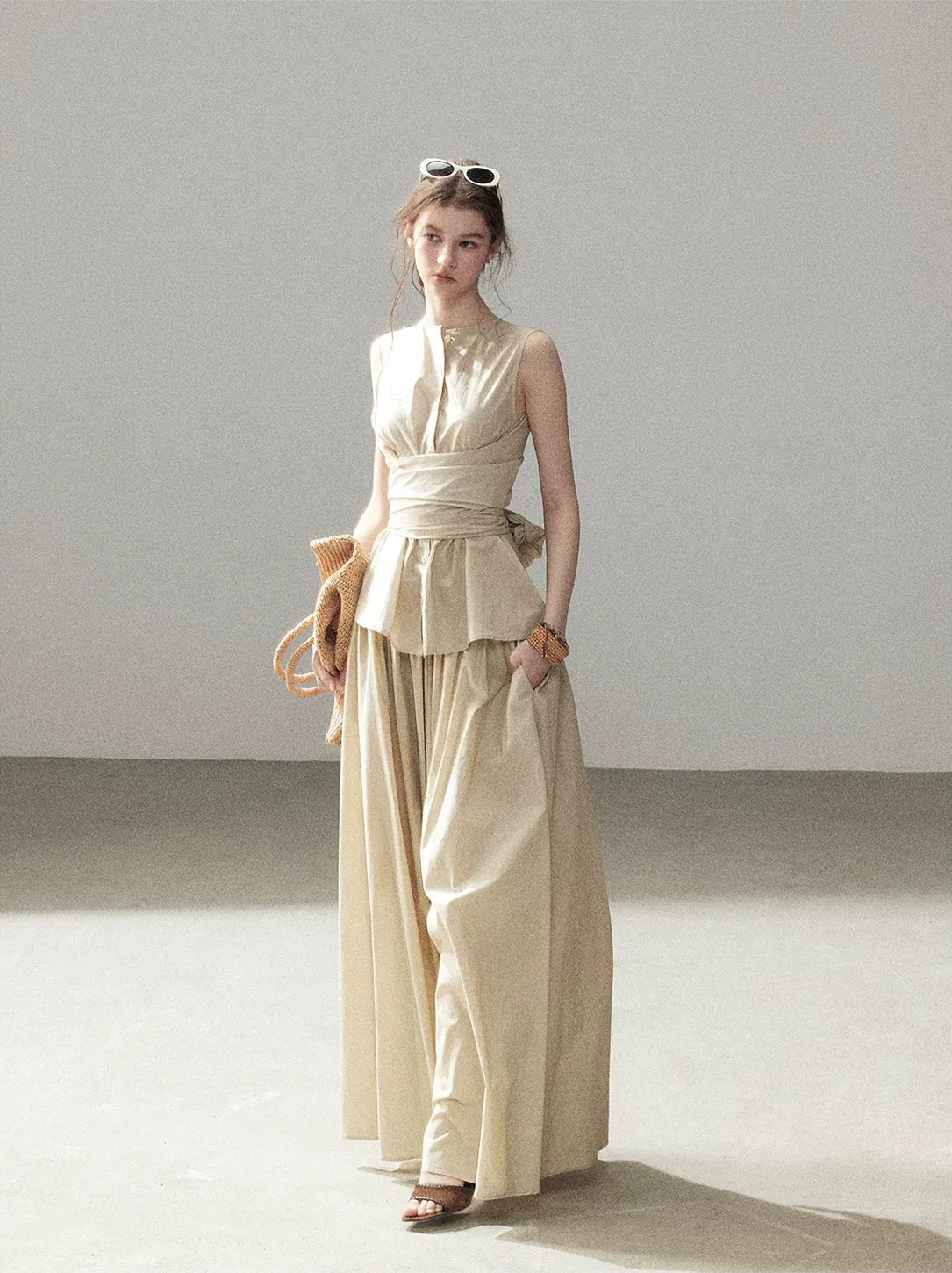 Lace Trim Skirt Set