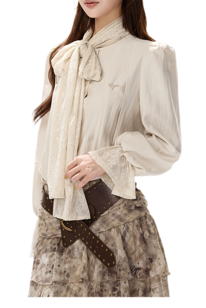 Vintage Ruffle Chiffon Maxi Skirt