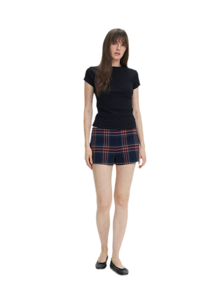 Vintage Plaid Low-Rise Bottoms