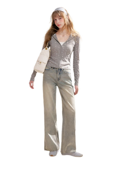 Rhinestone Logo Jeans