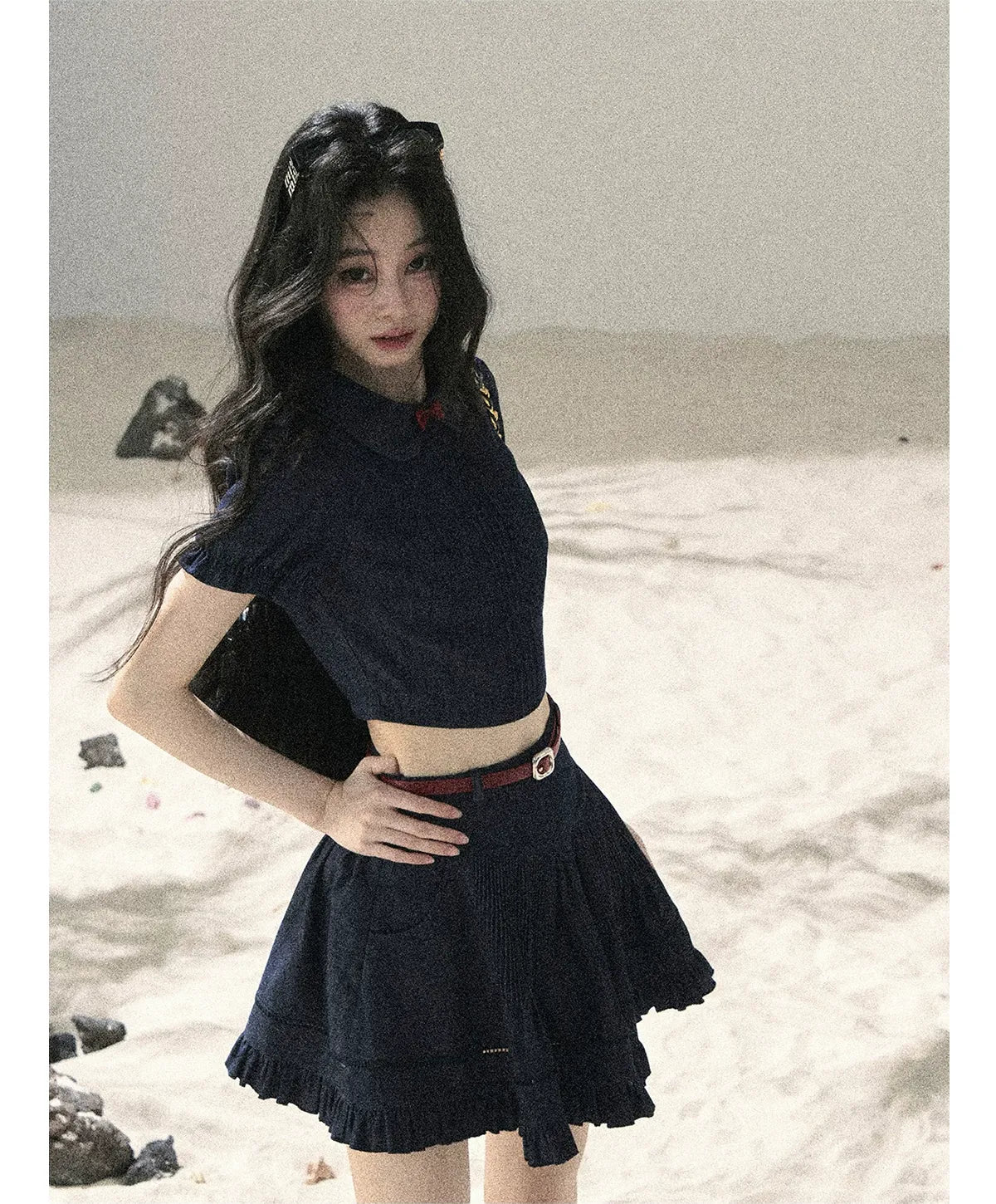 Seaside Pintuck Denim Set