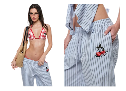 Striped Halter Wide-Leg Set