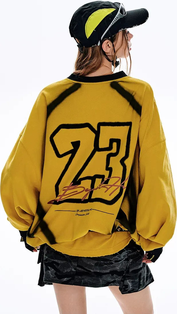 Brushed Racing Graphic Long-Sleeve T-Shirt