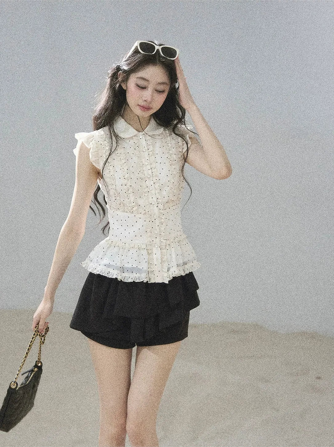 Polka Dot Ruffle Blouse