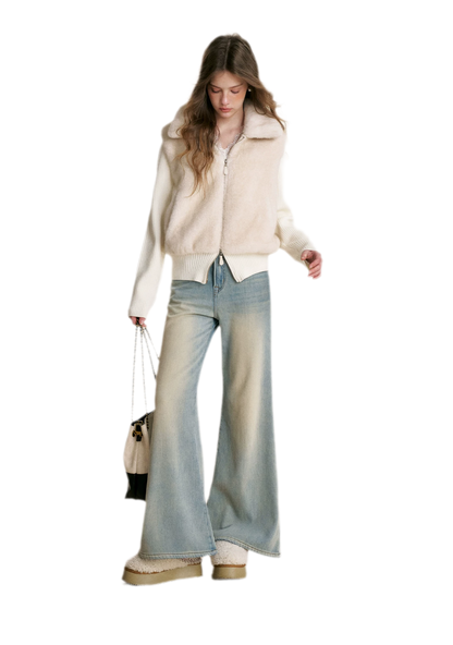Mink Knit Patchwork Jacket