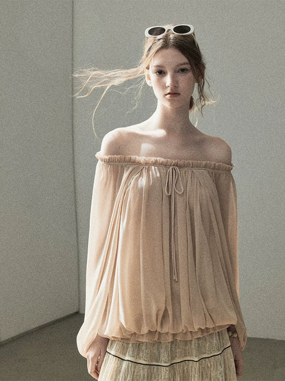 Crinkled Off-Shoulder Top