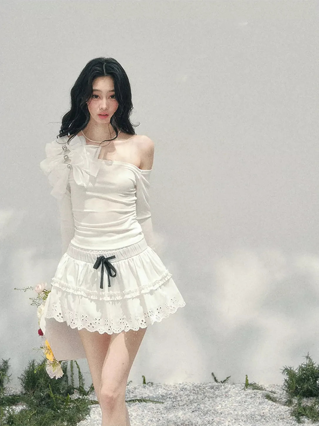 Lyocell Asymmetric Bow Top