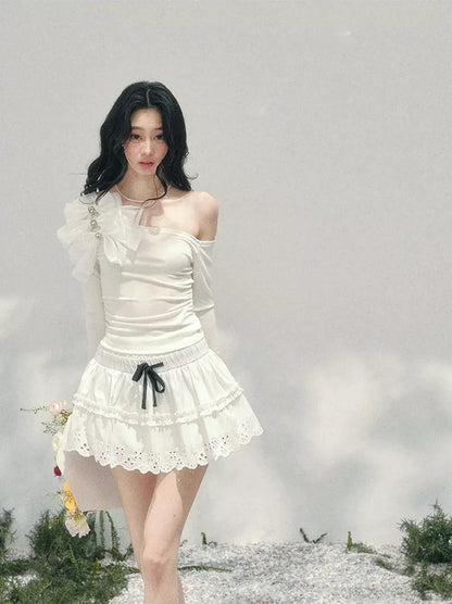 Lyocell Asymmetric Bow Top