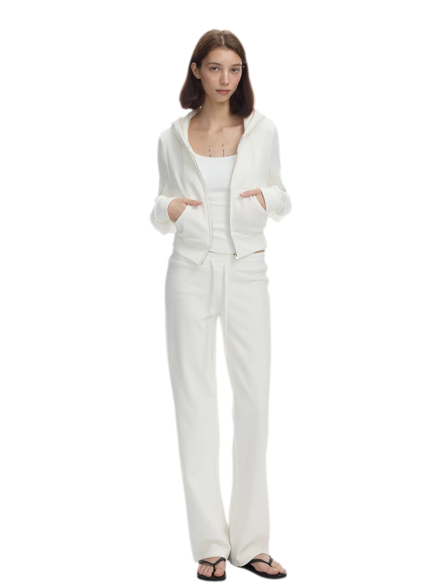 Washed Ribbed Low-Rise Sweatpants