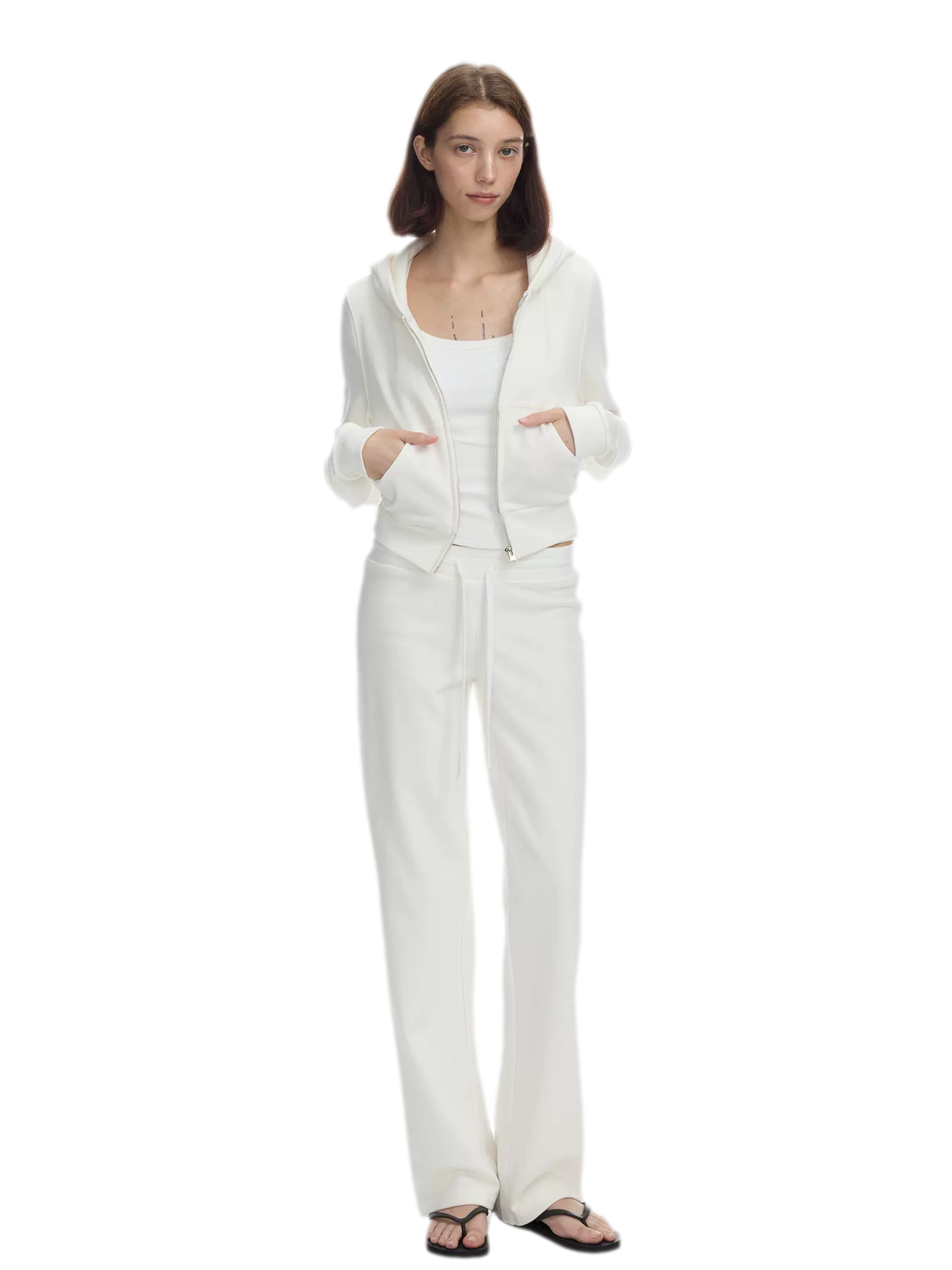 Washed Ribbed Low-Rise Sweatpants