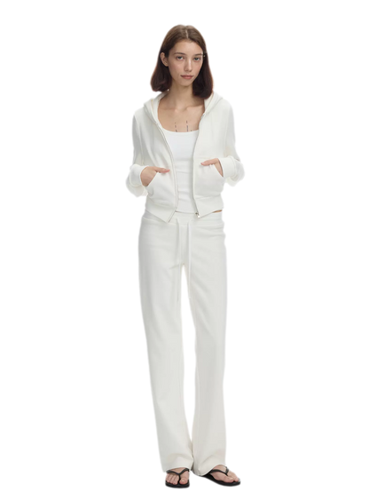 Washed Ribbed Low-Rise Sweatpants